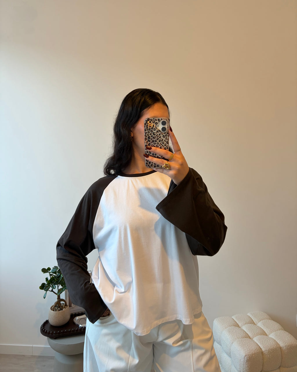 T-SHIRT RAGLAN MARRON