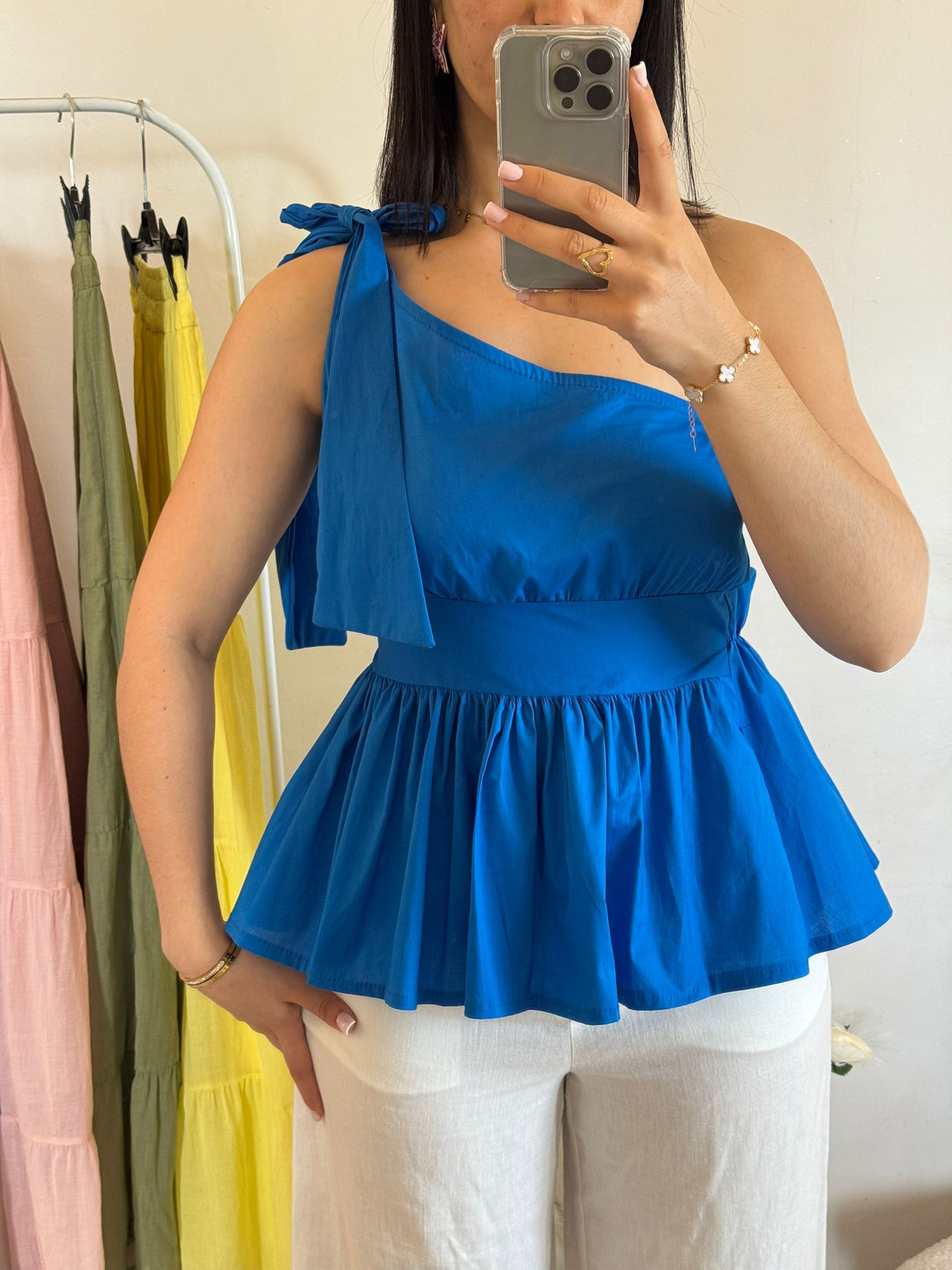 TOP BALI BLEU 100% coton