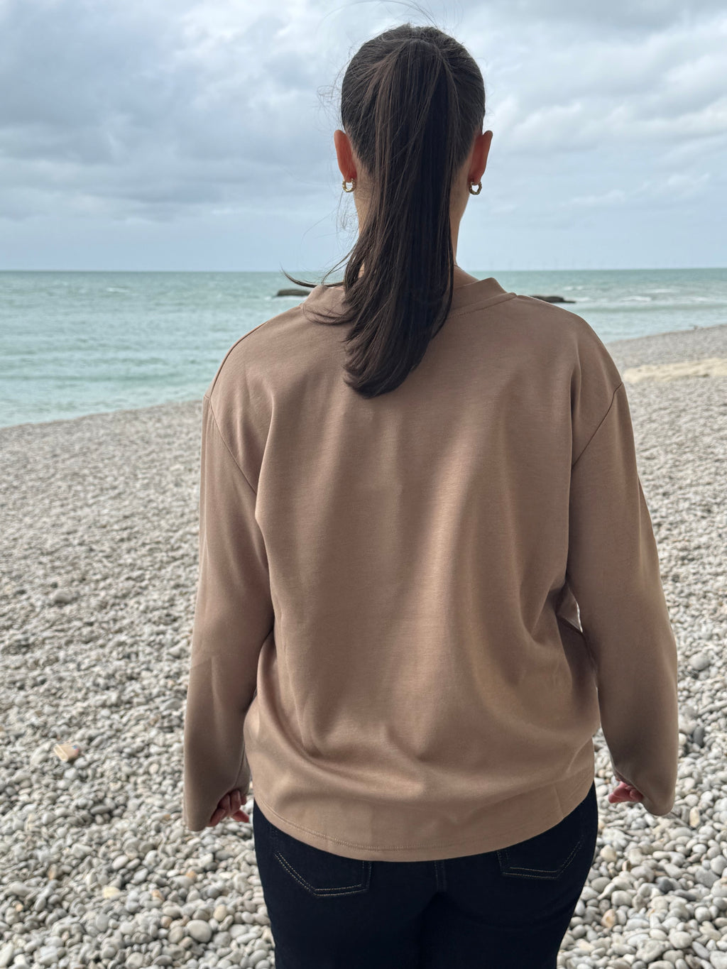 TEE-SHIRT ARMELLE TAUPE