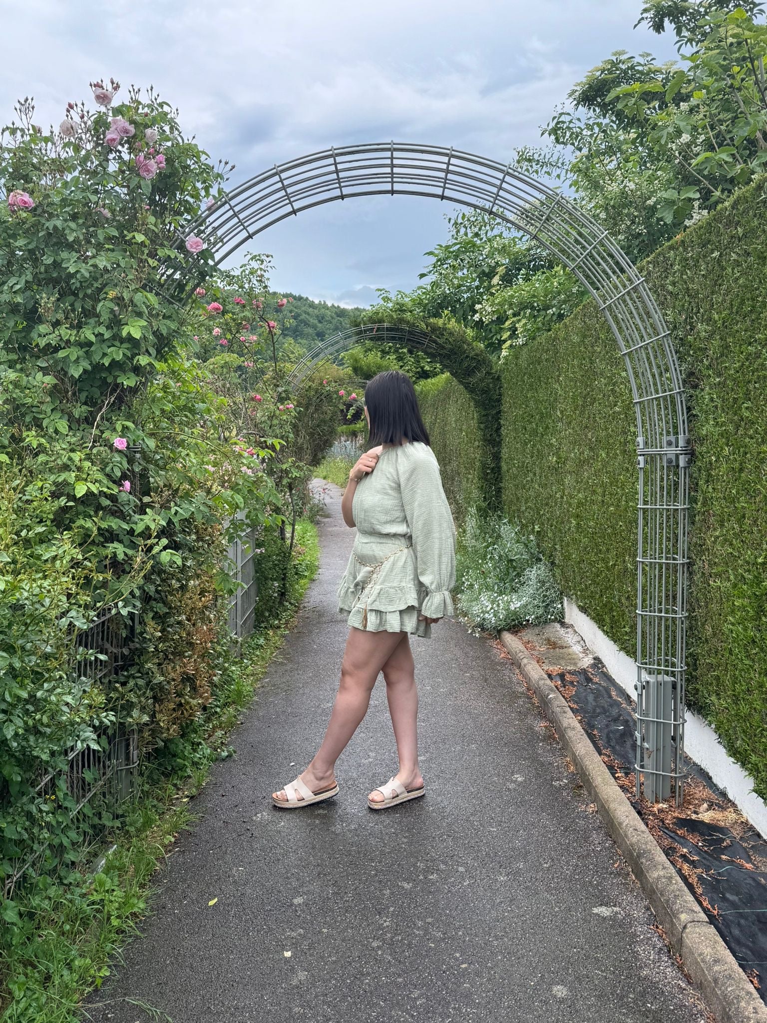 Combishort Esmée Kaki 100% coton