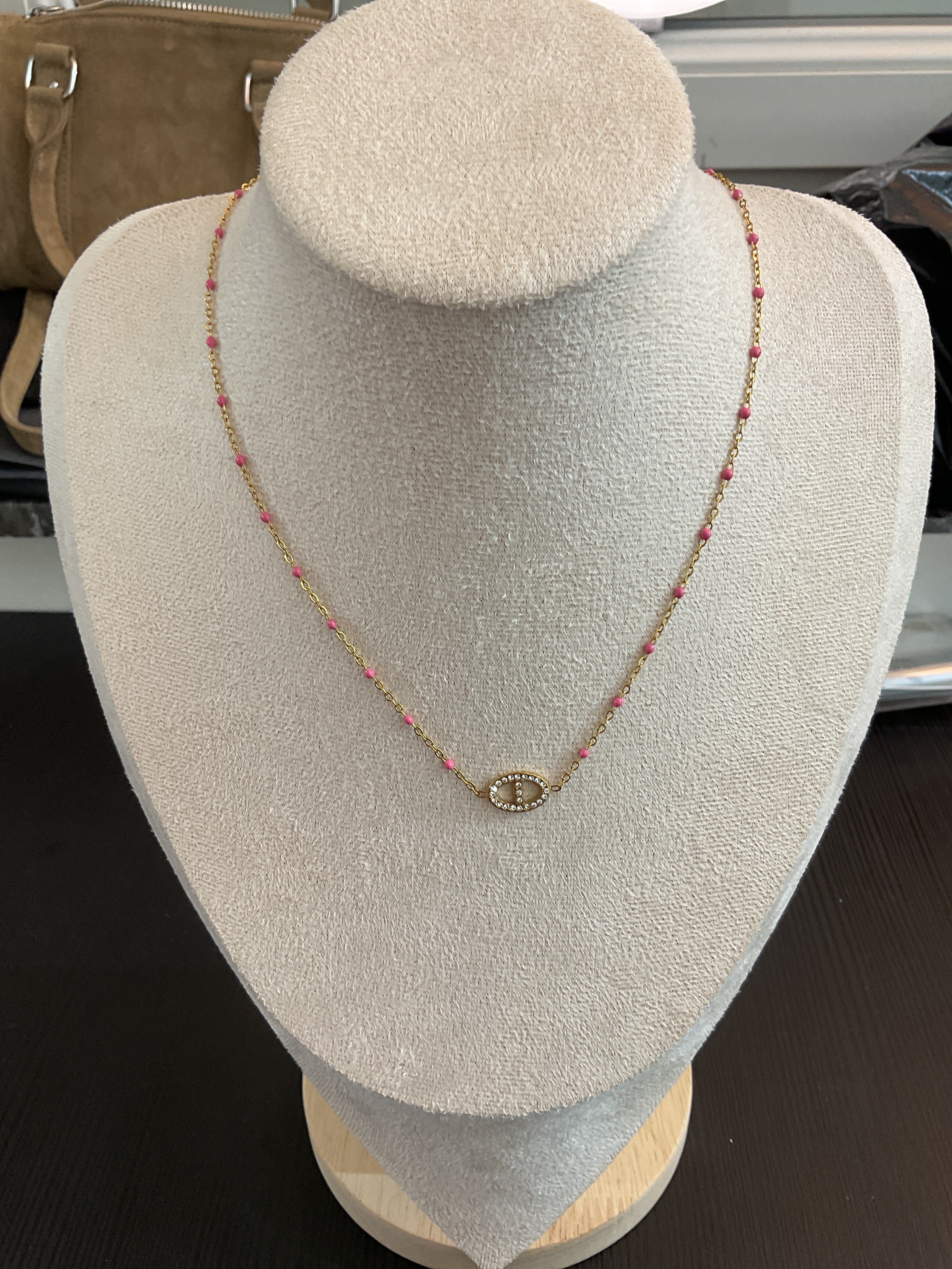 COLLIER STRASS ROSE