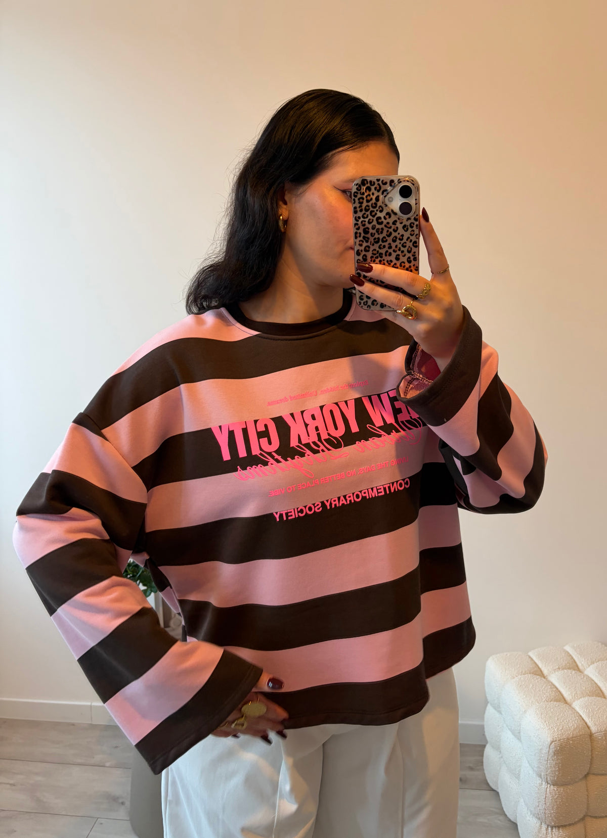 SWEAT VARSITY MARRON-ROSE