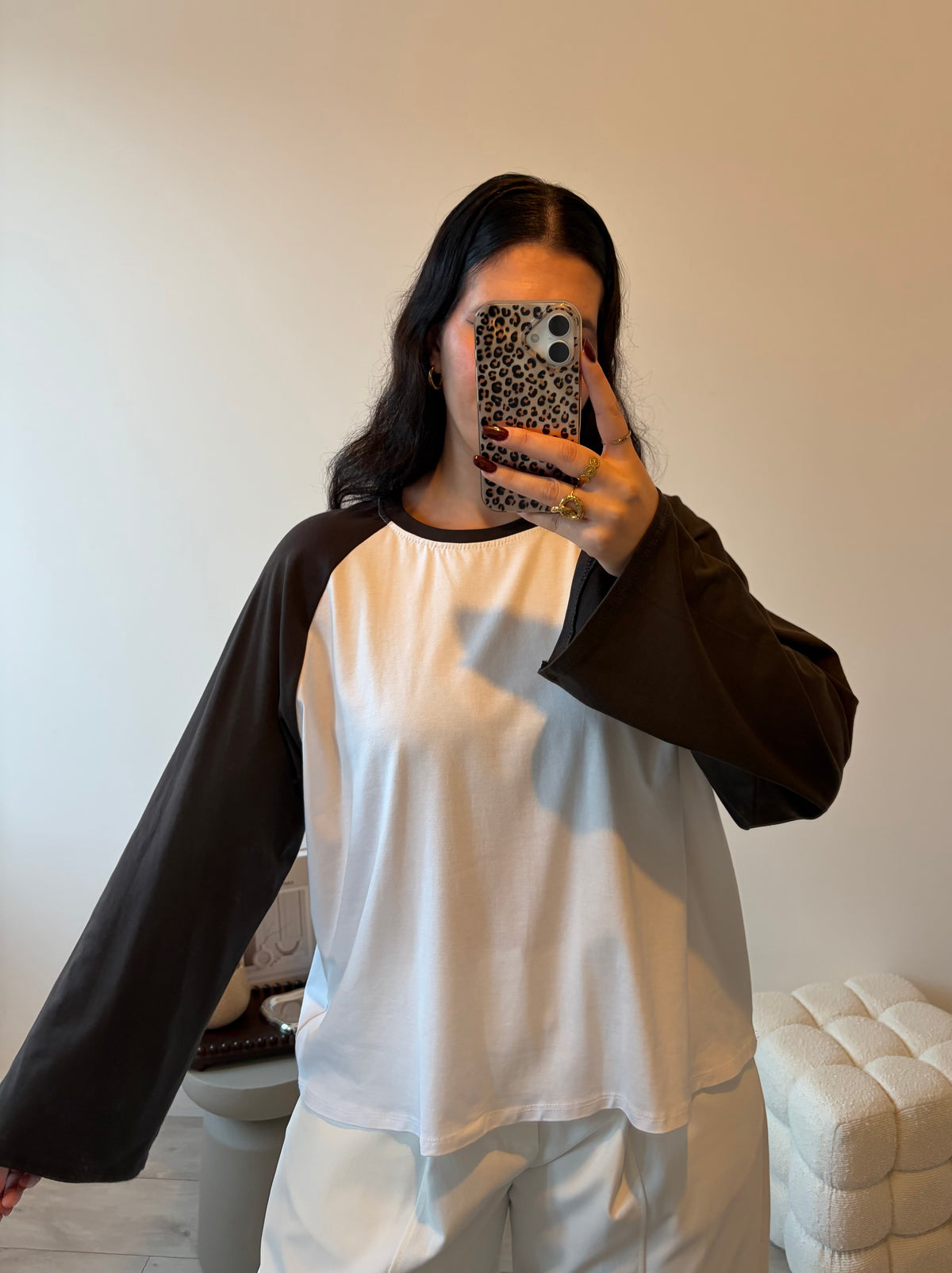 T-SHIRT RAGLAN MARRON