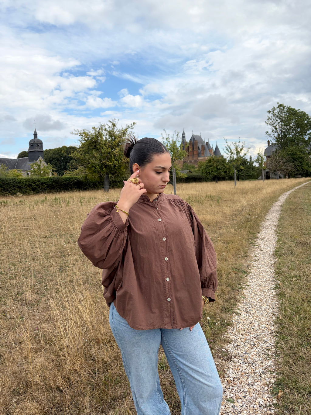 BLOUSE ROMY MARRON