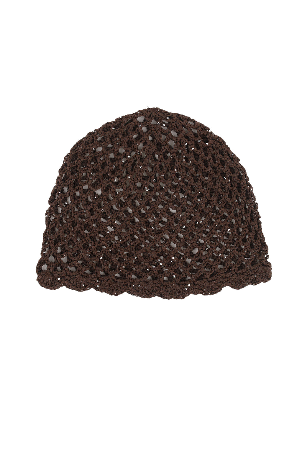 BONNET CROCHET PETITS SEQUINS ARGENTÉS