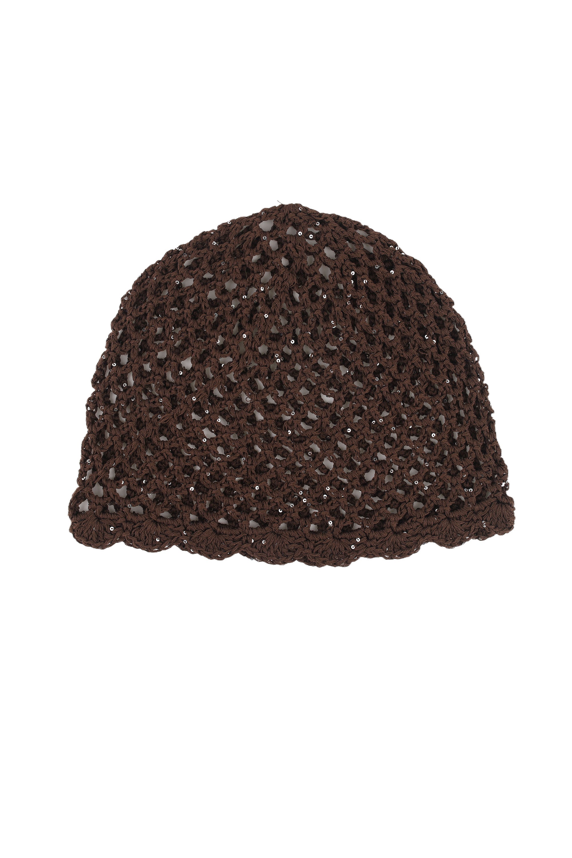 BONNET CROCHET PETITS SEQUINS ARGENTÉS