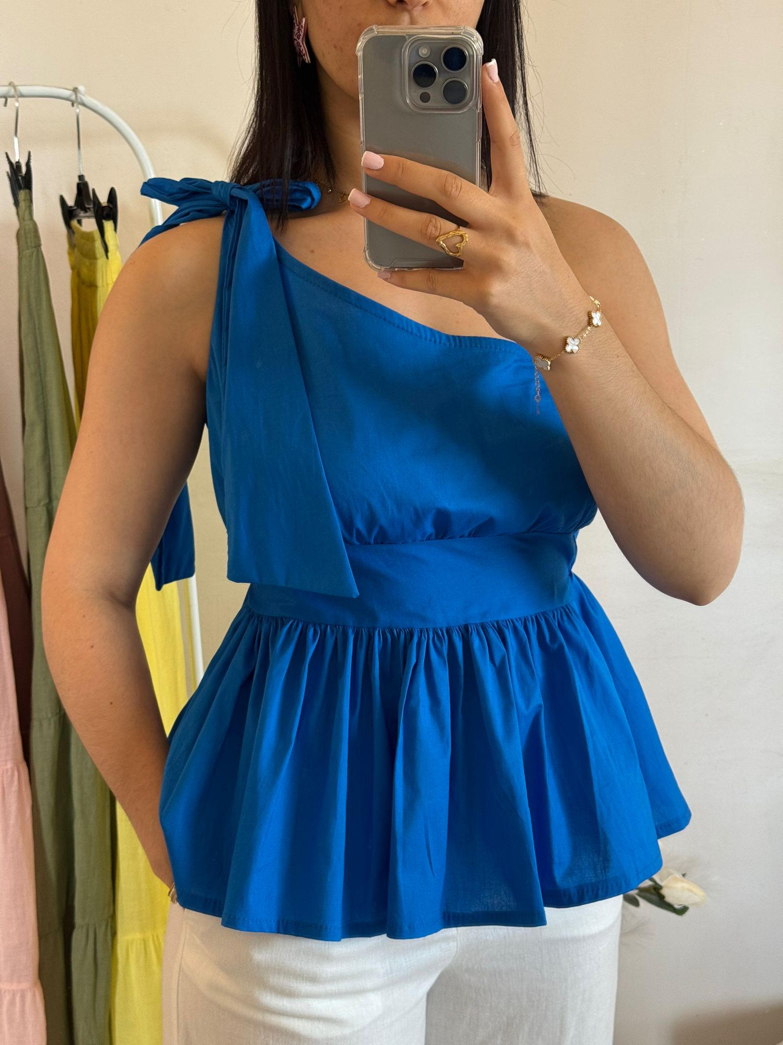 TOP BALI BLEU 100% coton