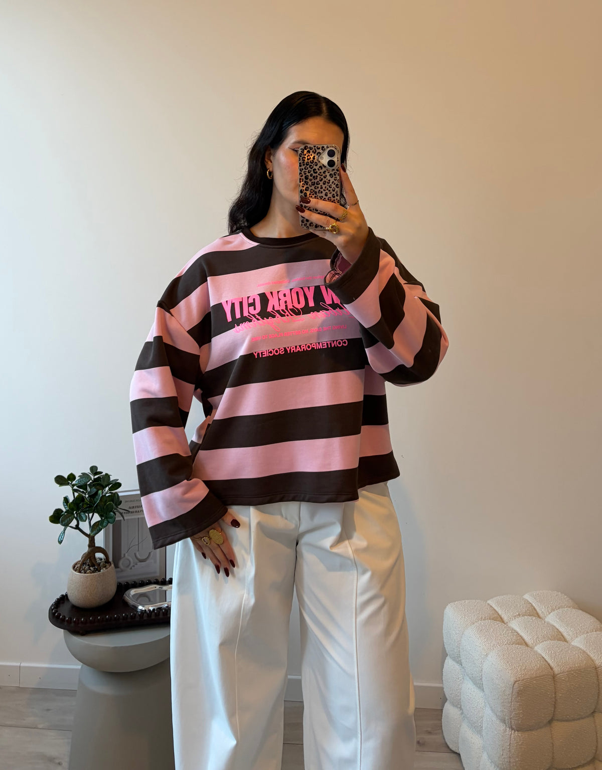 SWEAT VARSITY MARRON-ROSE