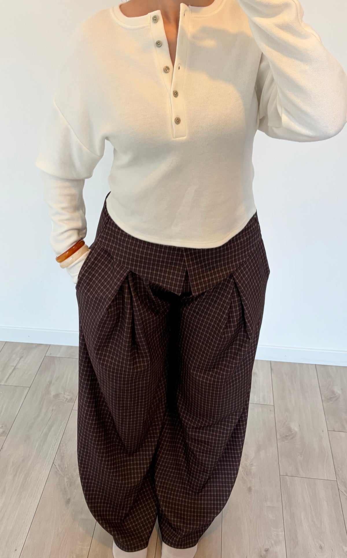 PANTALON SLOAN MARRON-TAUPE