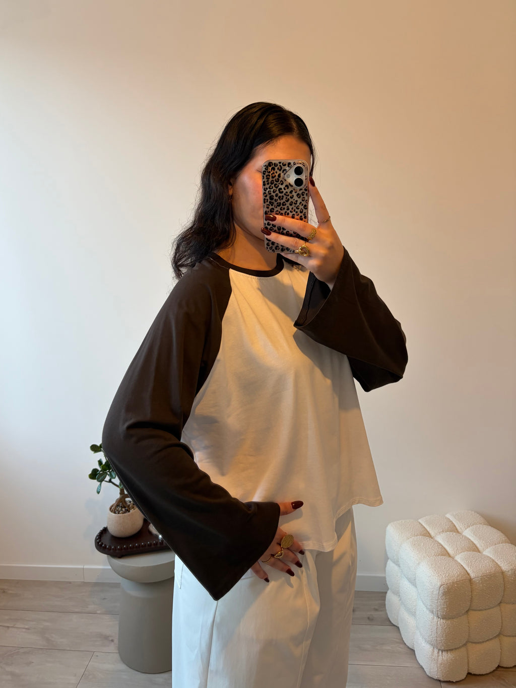 T-SHIRT RAGLAN MARRON