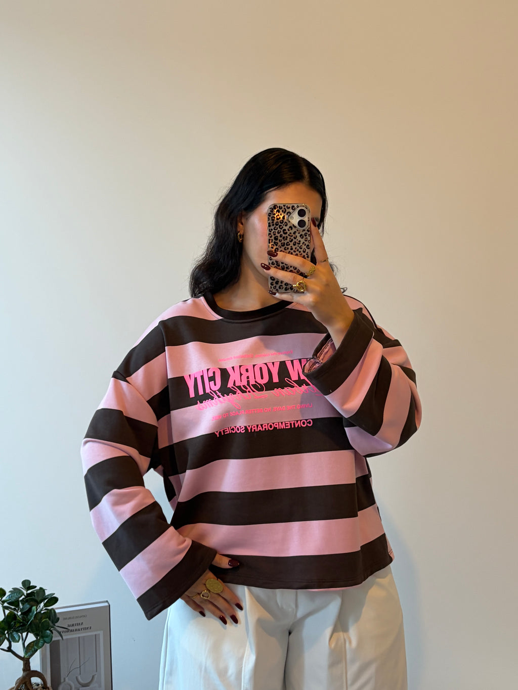 SWEAT VARSITY MARRON-ROSE