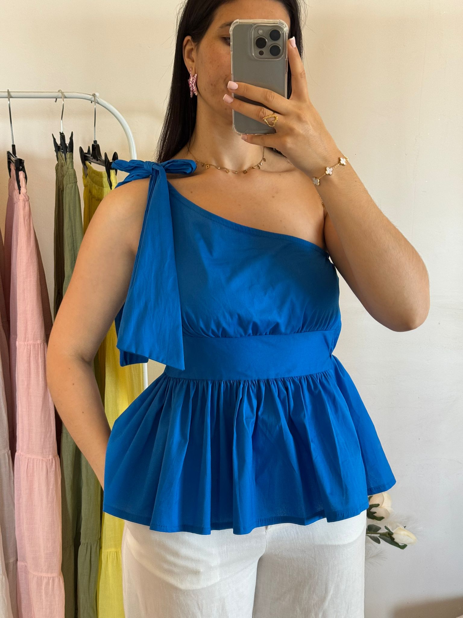 TOP BALI BLEU 100% coton