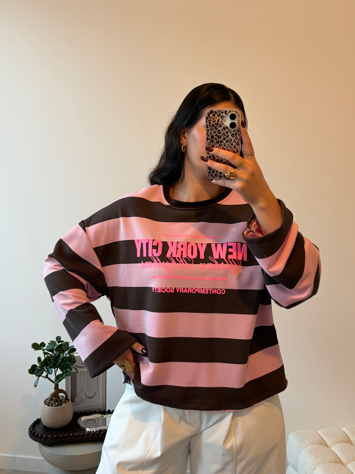 SWEAT VARSITY MARRON-ROSE