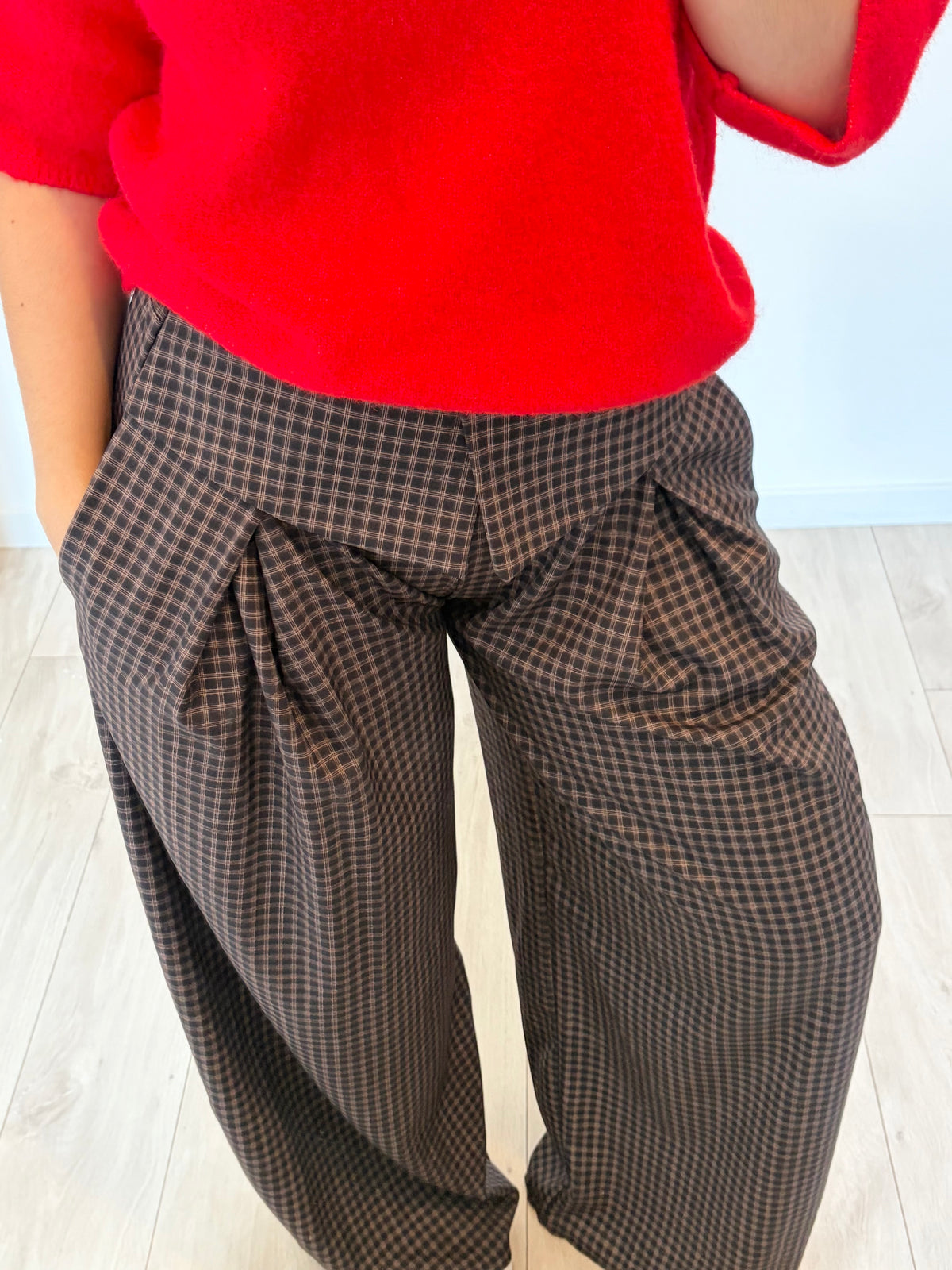 PANTALON SLOAN MARRON-NOIR