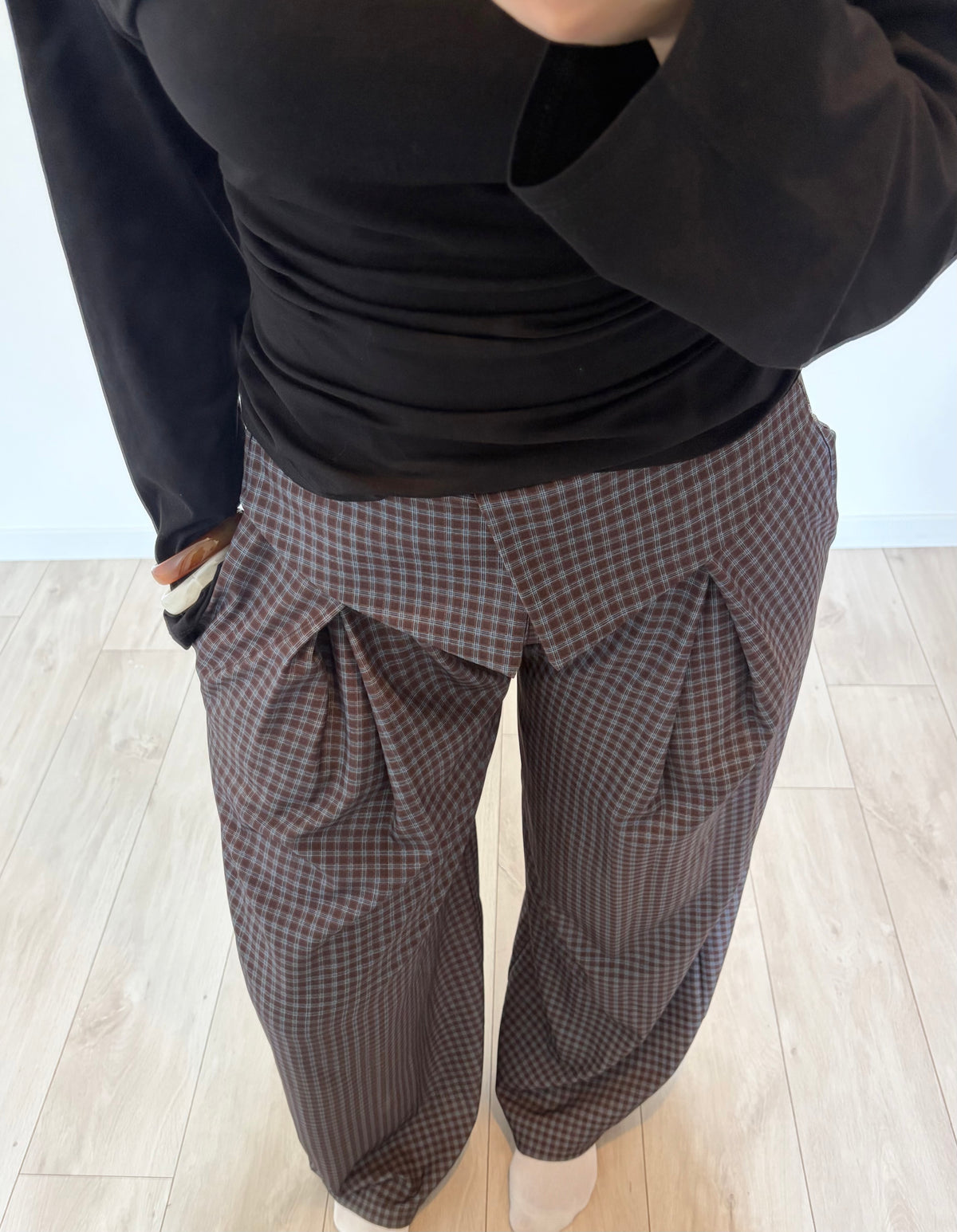 PANTALON SLOAN MARRON-BLEU