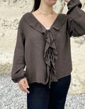 BLOUSE CARLA MARRON 100% COTON
