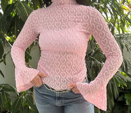 TOP DENTELLE COEUR ROSALIA