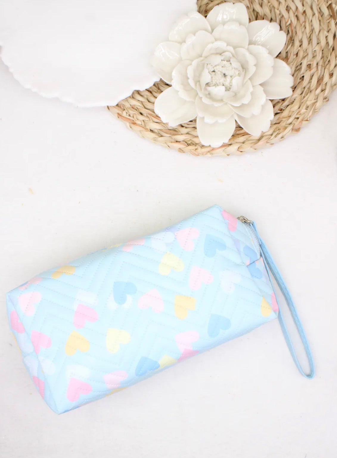 POCHETTE CŒURS BLEU