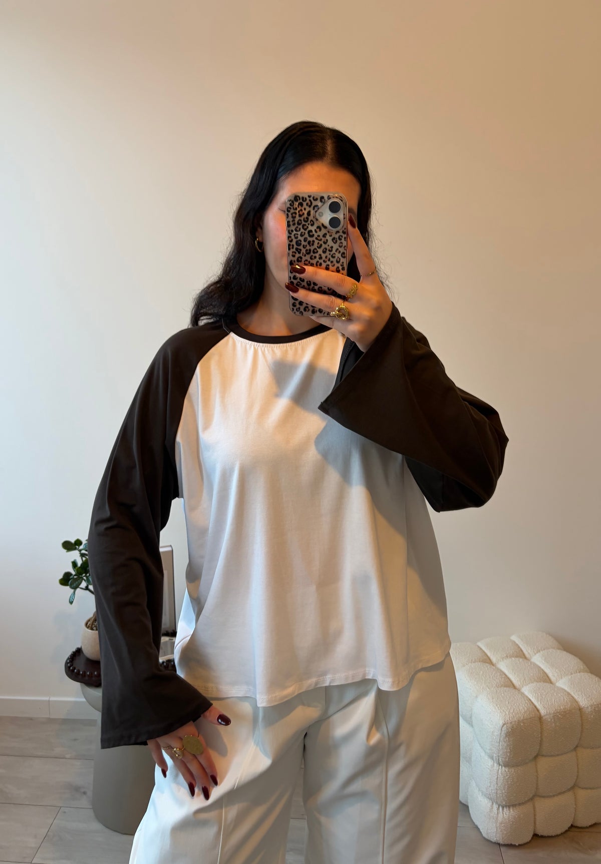T-SHIRT RAGLAN MARRON