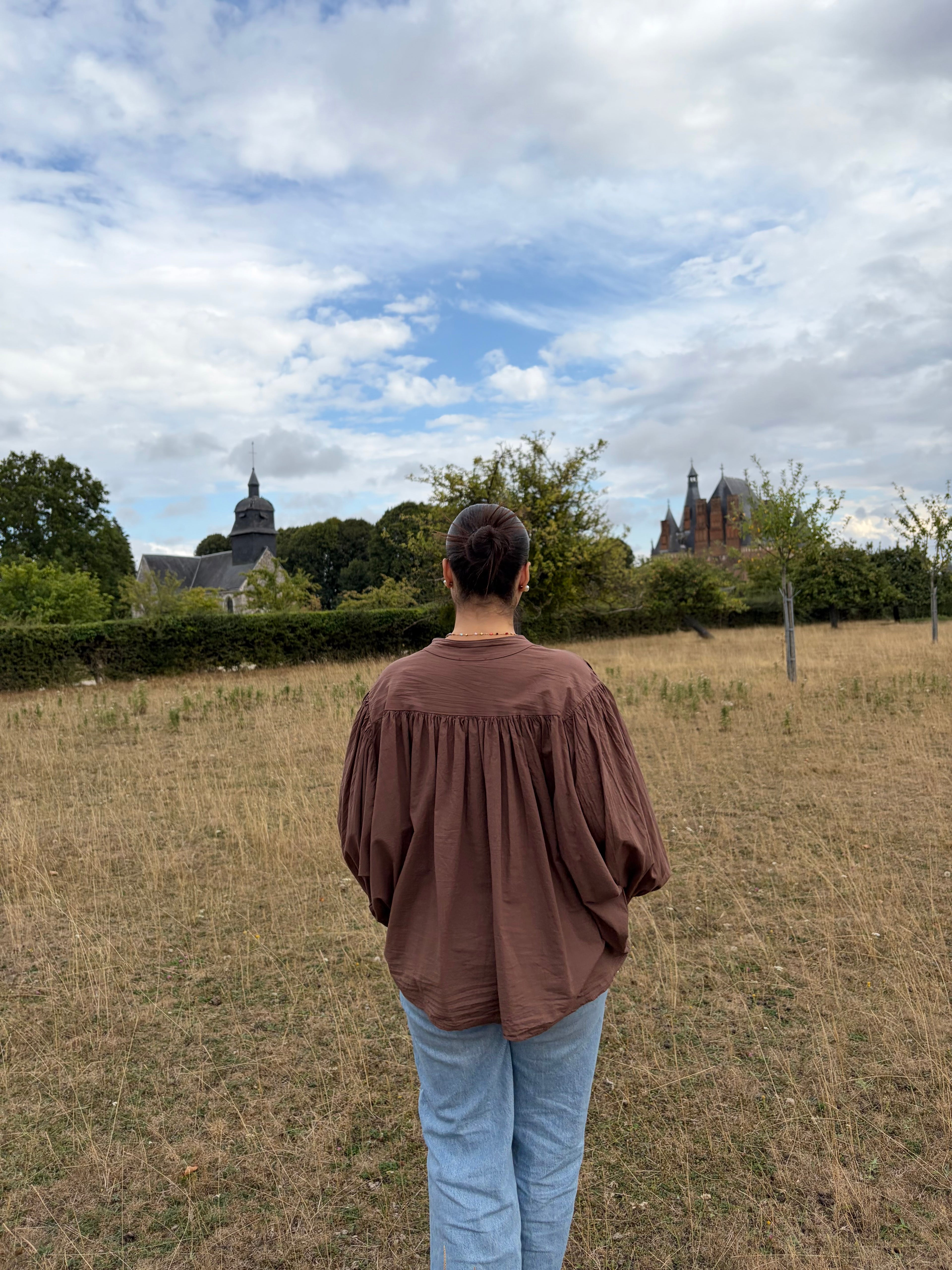 BLOUSE ROMY MARRON