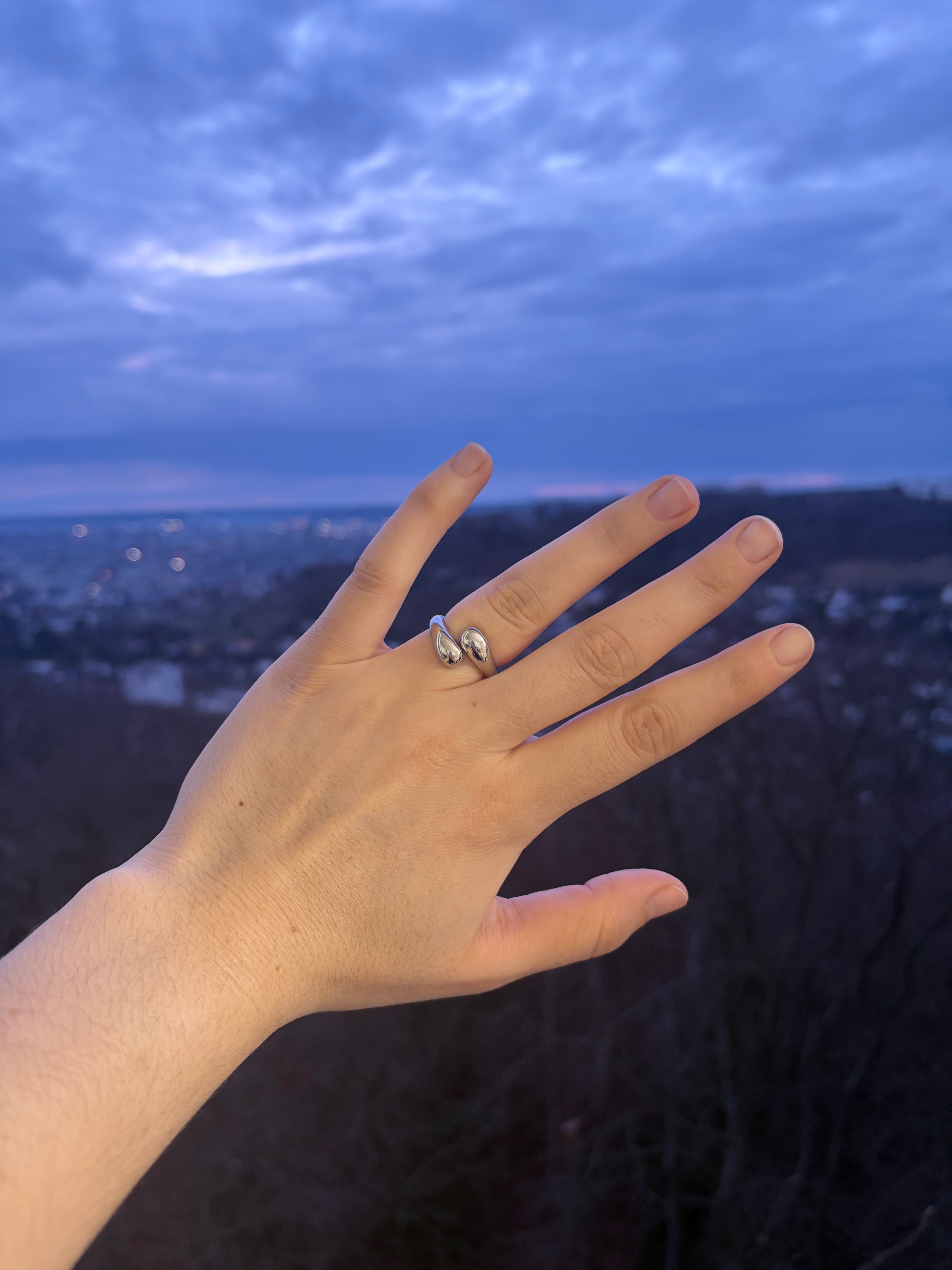 BAGUE DOUBLE ARGENTÉE