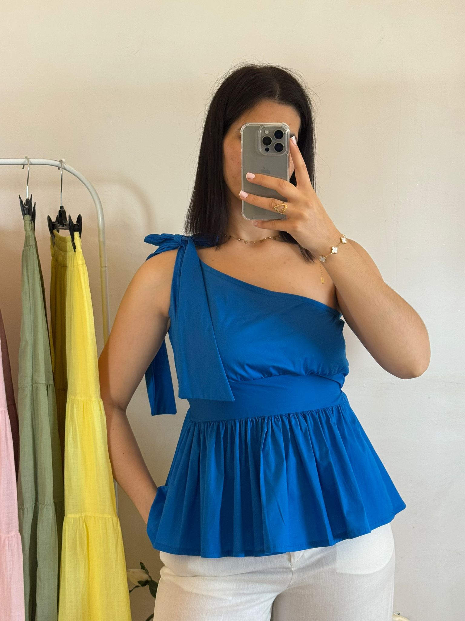 TOP BALI BLEU 100% coton