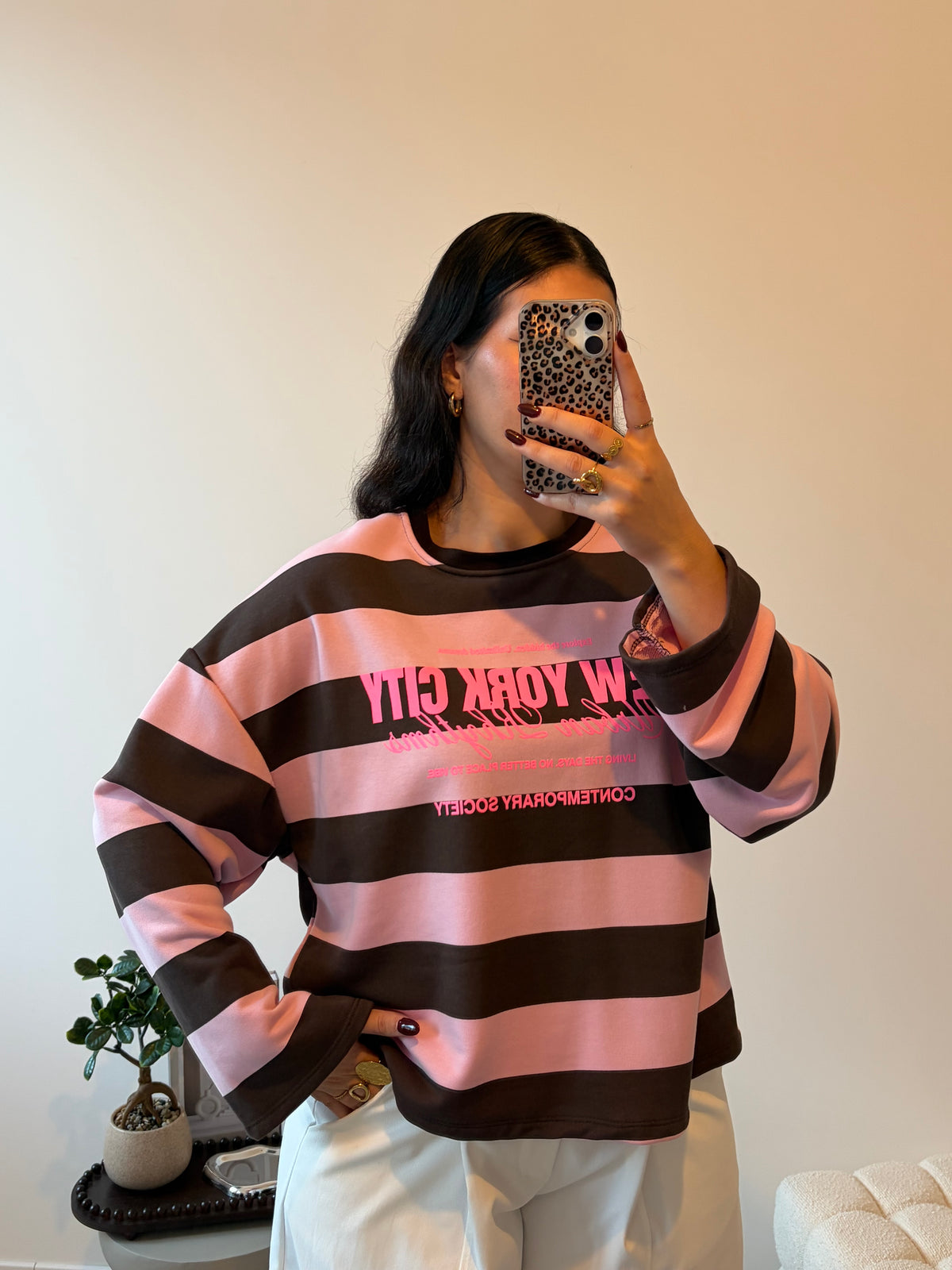 SWEAT VARSITY MARRON-ROSE